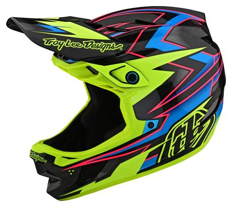 Troy Lee Designs D4 Carbon Volt Helm Zwart/Fluorescerend Geel