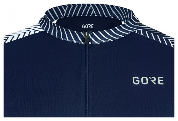 Camiseta Gore Wear C5 azul oscuro / blanco