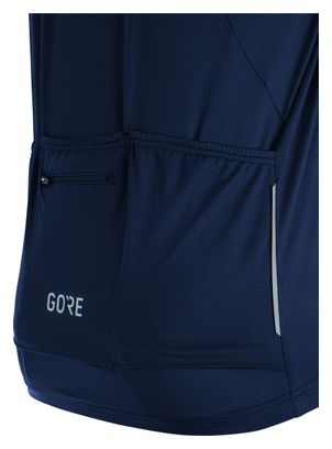 Camiseta Gore Wear C5 azul oscuro / blanco