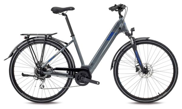 BH Atom City Wave Bicicletta ibrida elettrica Shimano Acera 8S 500 Wh 700 mm Plata Grey Blue 2022