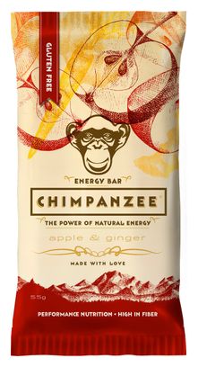CHIMPANZEE Energy Bar 100% Natural Apple Ginger 55g VEGAN