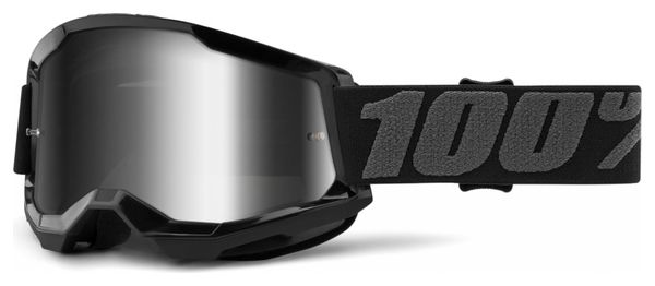 100% STRATA 2 mask | Black | Mirror Argents glasses