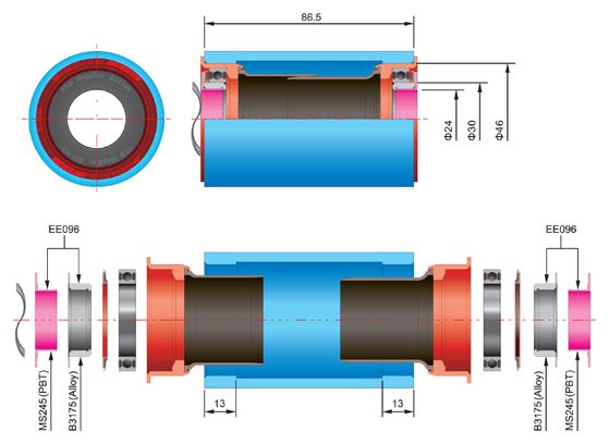 FSA MegaExo Carbon Crank Adaptator 24mm Spindle to BB386 Frame