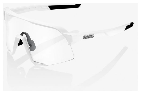 Lunettes 100% S3 Matte White - HiPER Silver Mirror Lens
