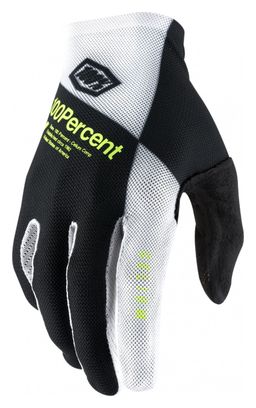 Paar 100% Celium Handschuhe Schwarz / Weiß / Fluo Gelb