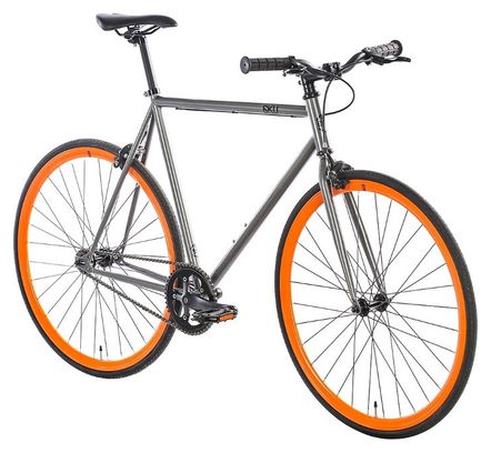 6KU Barcelona Fixie Bike Grey Orange