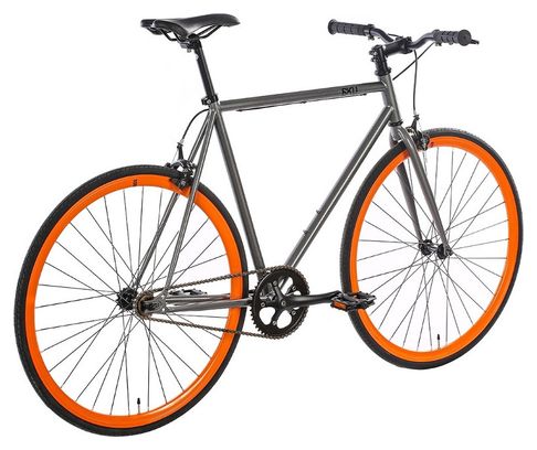 6KU Barcelona Singlespeed Bike Grau Orange