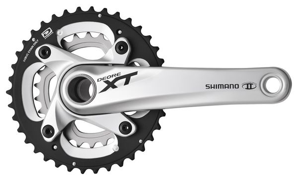Shimano XT M785 10 Speed Double Crankset - 40.28t 175mm Silver (BB not included)