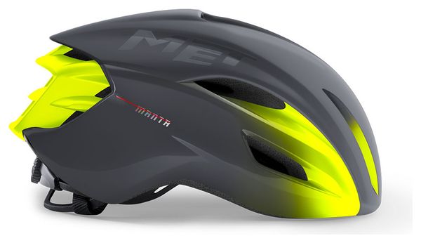 MET Manta Mips Aero Helm Neongelb / Matt glänzend grau