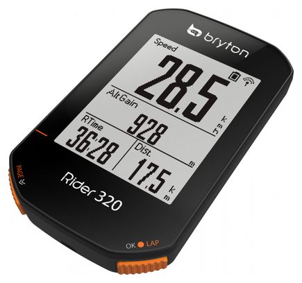 Computadora GPS Bryton Rider 320T + cinturón de frecuencia cardíaca / sensor de cadencia