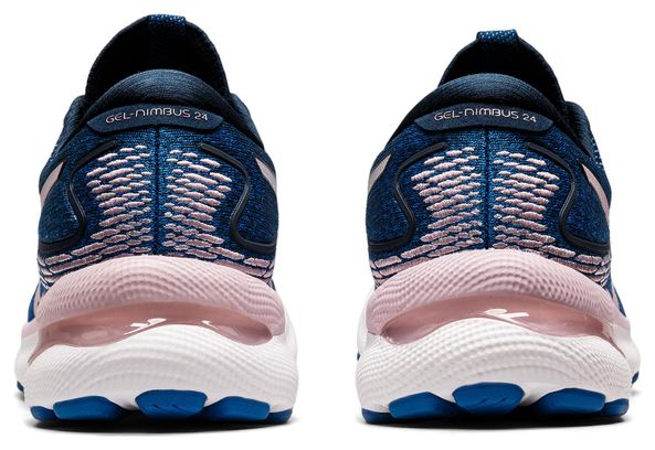 Asics Gel Nimbus 24 Running Shoes Blue Pink Women