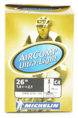 MICHELIN Chambre à air VTT C4 AIRCOMP Ultralight 26x1.5/2.20 Valve Schrader 35mm