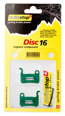 SWISSTOP Pair of Organic Disc 16 brake pads SHIMANO XTR, XT, SLX, LX, DEOR, SAINT