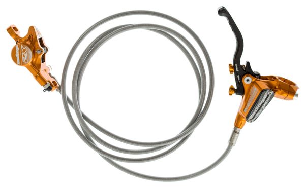 HOPE Rear Break Tech 3 X2 Orange braided hose - Without rotor