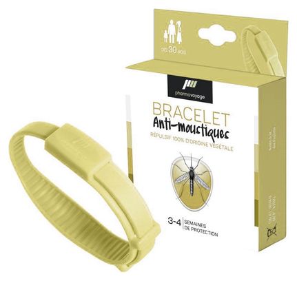 Bracelet anti-moustiques Pharmavoyage beige
