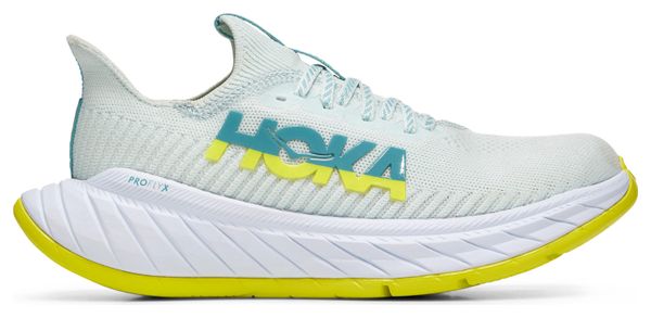 Chaussures de Running Hoka One One Carbon X 3 Blanc Jaune Femme