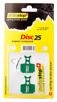 SWISSTOP Pair of Organic Disc 25 Formula Mega, The One, R1, Rx pads