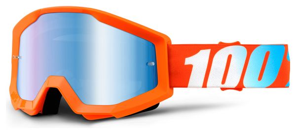 100% Goggle STRATA naranja Iridium Blue Lense