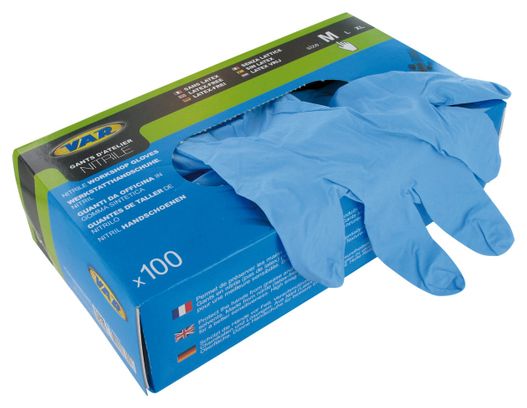 VAR Box mit 100 Nitril-Handschuhen