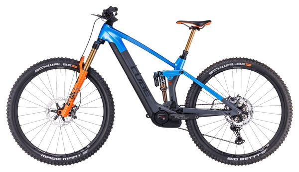 Cube Stereo Hybrid 140 HPC Actionteam 750 Electric Full Suspension MTB Shimano XT 12S 750 Wh 29'' Blue Grey Actionteam 2023