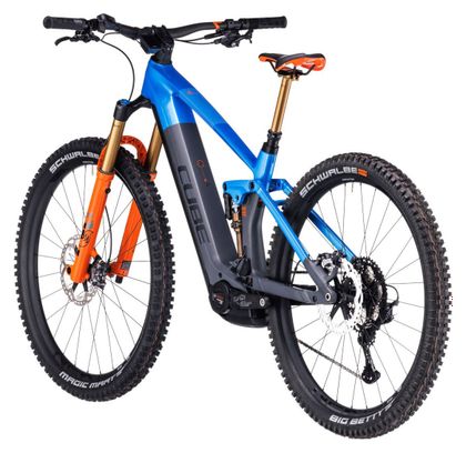 Cube Stereo Hybrid 140 HPC Actionteam 750 Electric Full Suspension MTB Shimano XT 12S 750 Wh 29'' Blauw Grijs Actionteam 2023