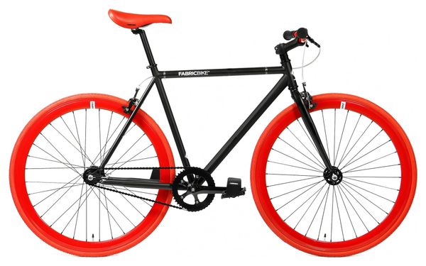Vélo Fixie FabricBike Original 28   Fixed Gear  Hi-Ten Acier  Noir et Rouge