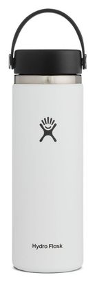 Botella Hydro Flask de boca ancha con tapón flexible 591ml Blanco