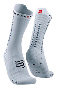 Paire de Chaussettes Compressport Pro Racing Socks v4.0 Ultralight Bike Blanc