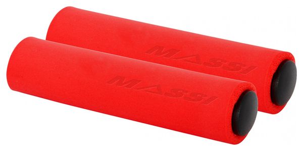 Pair of Massi Silicone Grips Matte Red