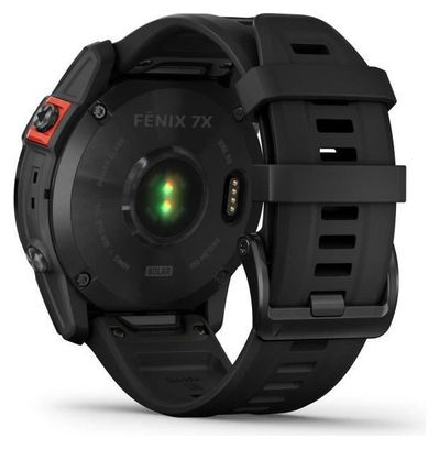 Montre GPS connectée - GARMIN - Fenix 7X Solar - Gris avec bracelet noir
