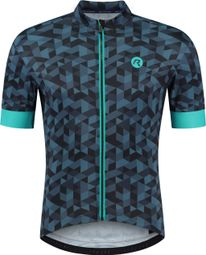 Maillot Manches Courtes Velo Rogelli Rubik - Homme - Gris/Turquoise