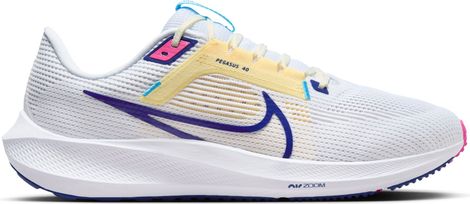 Nike Air <strong>Zoom Pegasus 40 Zapatillas Running Blanco Azul</strong> Rosa