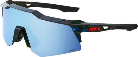 100% Speedcraft XS - Negro Holográfico - Lentes HiPER Blue Mirror