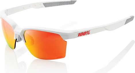 Sportcoupe 100% Sonnenbrille Mattweiß Hiper Glass Multi-Coated Mirror Red