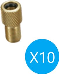 Confezione da 10 XLC PU-X14 Adattatore per valvola Schräder (pompa) a Dunlop (valvola)