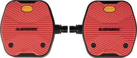 Pair of Flat Look Geo City Grip Red Pedals