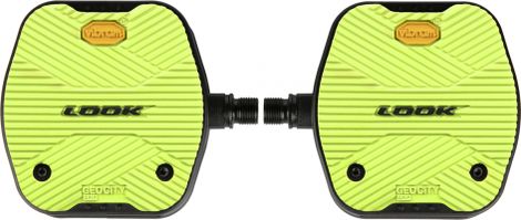 Look Geo City Grip Flat Pedals Lime