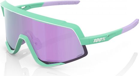 Glendale 100% Soft Tact Green Glasses - HiPer Violet Mirror Lens