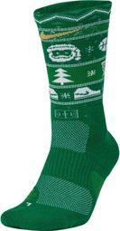 Unisex Nike Elite Christmas Socken Grün Weiß