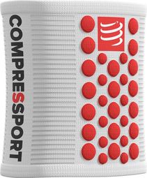 Muñequeras Compressport Sweatbands 3D. Puntos (par) Blanco Rojo