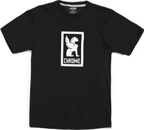 T-shirt Chrome Vertical Border Logo Noir
