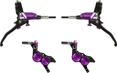 Hope Tech 4 V4 Brake Pair Standard Hose Black/Purple