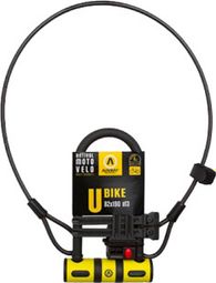 AUVRAY - Antivol Vélo U BIKE Avec Support 82x147 + Câble 1m ø8mm - Fiable et Résistant - Acier Renforcé - Simple d'utilisation
