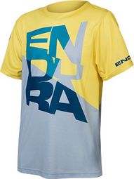 Maglietta Endura SingleTrack Core Bambino Mirtillo Blu / Giallo 9/10 anni