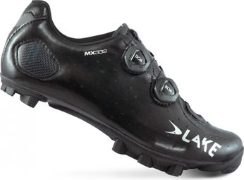 Chaussures VTT Lake MX332-X Clarino Noir / Argent Version Large