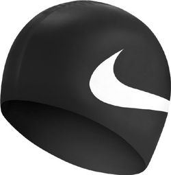 Gorra de natación negra con logo grande de Nike Swim