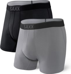 Saxx Boxershorts (2er Pack) Quest 2.0 Schwarz / Grau