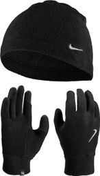 Nike Fleece Mütze und Handschuh Set Schwarz