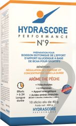 Isotone inspanningsdrank Hydrascore N°9 Perzik Thee 10 x 40g