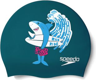 Bonnet de Bain Speedo Junior Printed Silicone Bleu